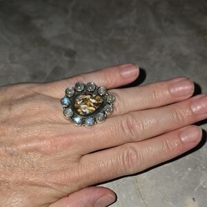925 Spiney Oyster Turquoise & Labradorite Ring